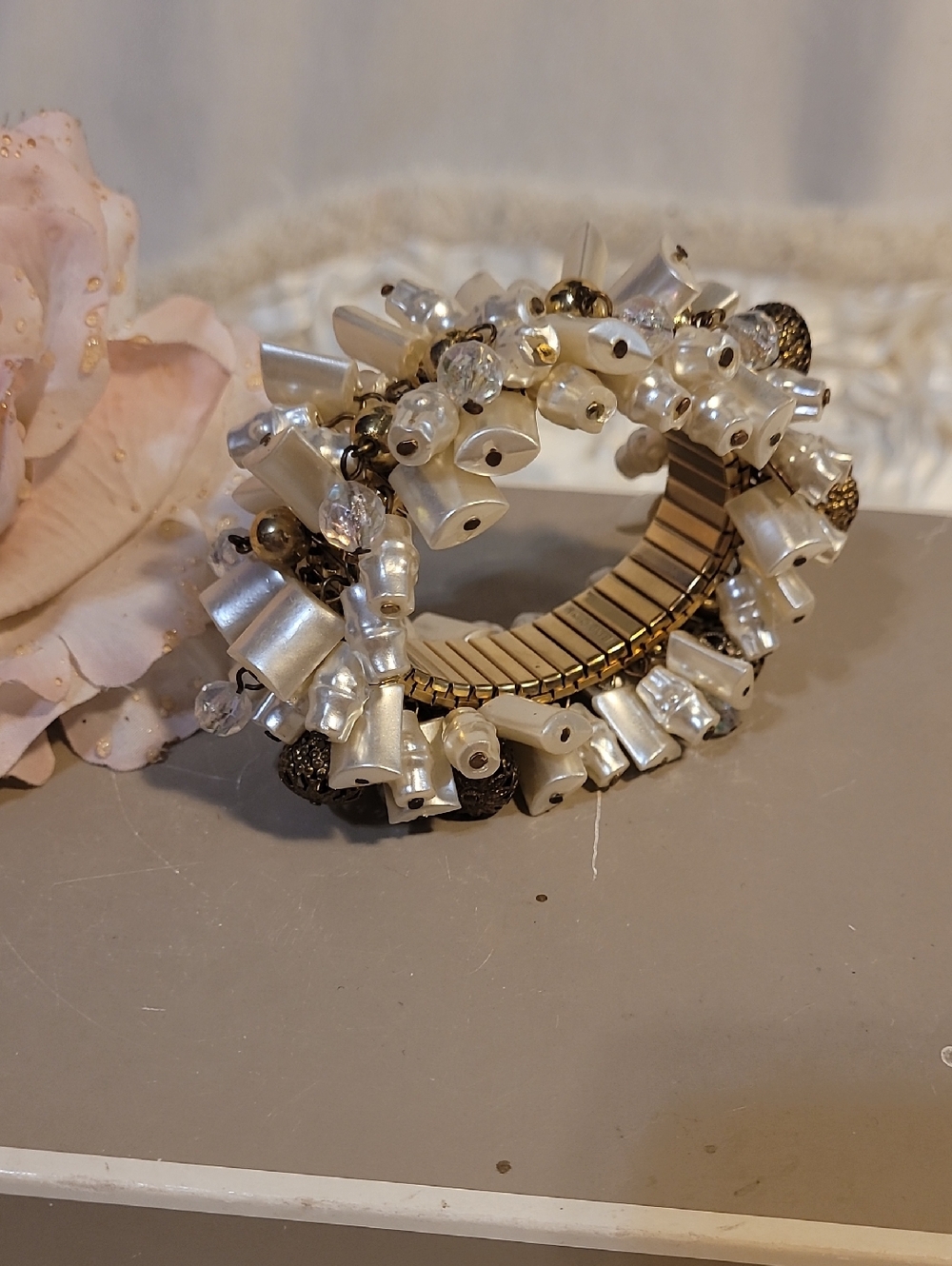 Beaded Bracelet - Faux Fashion Stretch Cuff